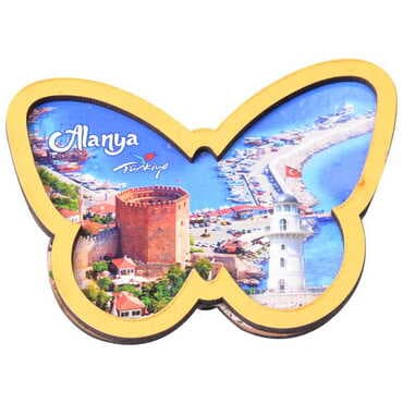 Alanya Themed Wooden Cute Animals Souvenşr Fridge Magnet Serie C 90x120 mm - 96