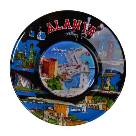 Toptan Alanya Temalı Cam Tabak 18 cm - 5