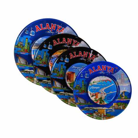Toptan Alanya Temalı Cam Tabak 18 cm - 3