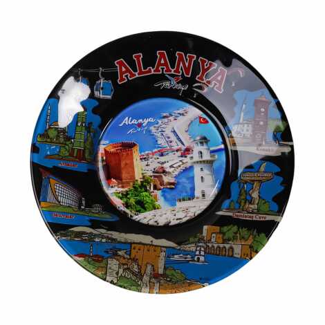 Toptan Alanya Temalı Cam Tabak 21 cm - 4
