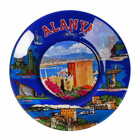 Toptan Alanya Temalı Cam Tabak 21 cm - 5