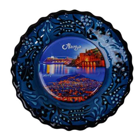 Toptan Alanya Temalı Çini Myros Resim Tabak 12 cm - 10