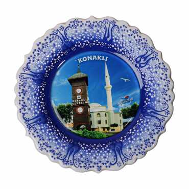 Toptan Alanya Temalı Çini Myros Resim Tabak 18 cm - 12