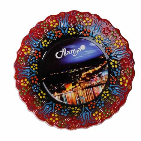 Toptan Alanya Temalı Çini Myros Resim Tabak 25 cm - 2