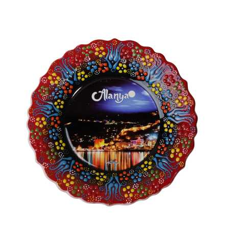 Toptan Alanya Temalı Çini Myros Resim Tabak 25 cm - 10