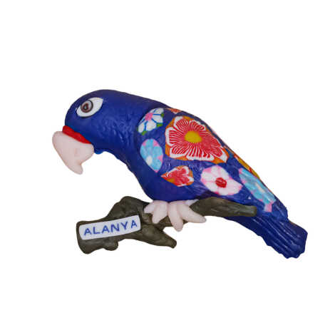 Alanya Temalı Dalda Papağan Fimo Magnet - 5