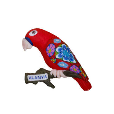 Alanya Themed Parrot on Branch Refrigerator Magnet - 3