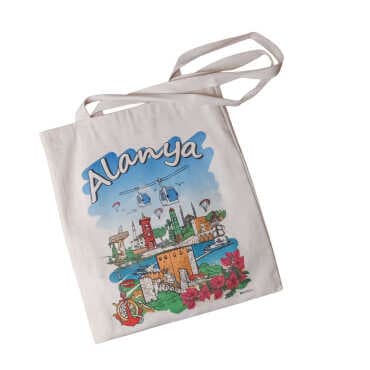 Alanya Themed Digital Printed Tote Bag 35x40 cm - 2