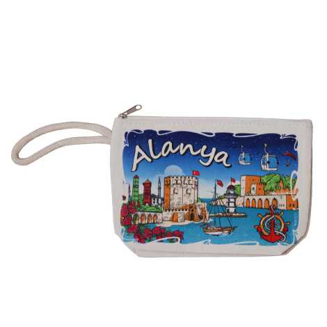 Alanya Temalı Dijital Baskılı Kanvas Cüzdan 14,5x20 cm - 4