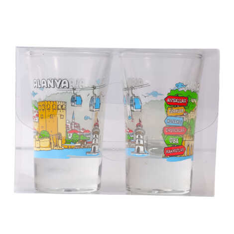 Toptan Alanya Temalı Shot Bardak 2 Li̇ - 2