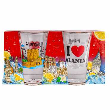 Toptan Alanya Temalı Shot Bardak 2 Li̇ - Myros