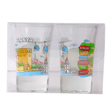 Alanya Themed Shot Glass Set of 2 Pcs - 4