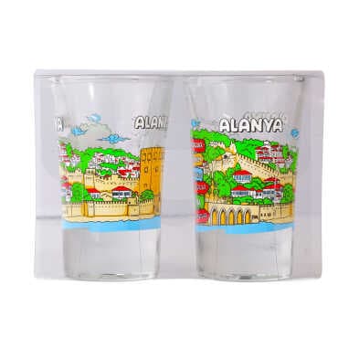 Alanya Themed Shot Glass Set of 2 Pcs - 3