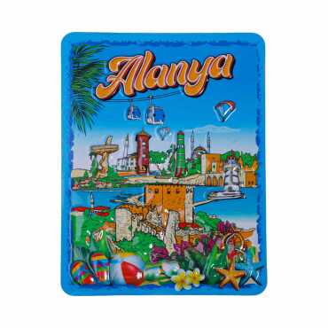 Alanya Temalı Kabartma Pvc Magnet 70*90 Mm - Myros