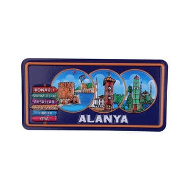 Alanya Themed Embossed Pvc Oppression Fridge Magnet