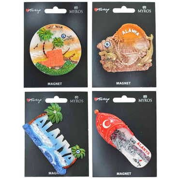 Alanya Themed Polyester Backing Carded Stoned And Nacrous Fridge Magnet - 2