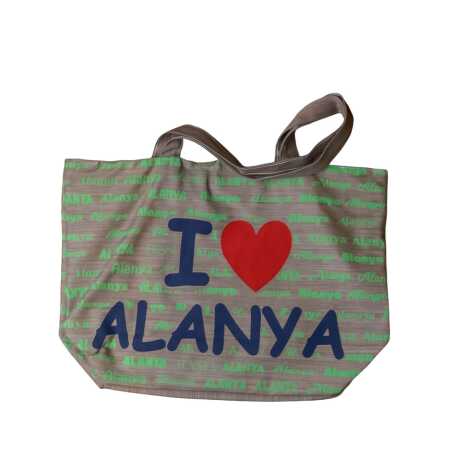 Alanya Temalı Klasik Plaj Çantası - 11