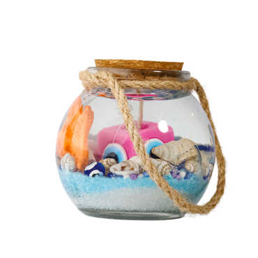 Alanya Temalı Mantar Kapaklı Cam Bardak Küçük Boy Jel Mum 6*6 Cm - 2