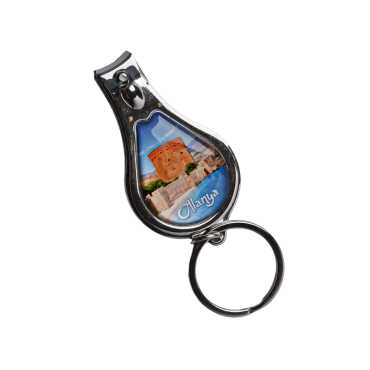 Alanya Temalı Metal Açacaklı Oval Anahtarlıklı Tırnak Makası - 5