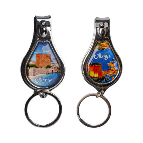 Alanya Temalı Metal Açacaklı Oval Anahtarlıklı Tırnak Makası - 2