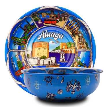 Alanya Themed Metal Bowl 95 mm