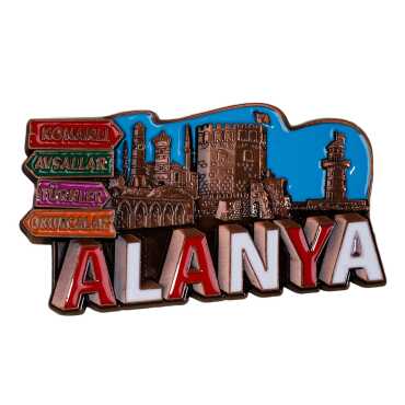 Alanya Themed Metal Mix Refrigerator Magnet - 3