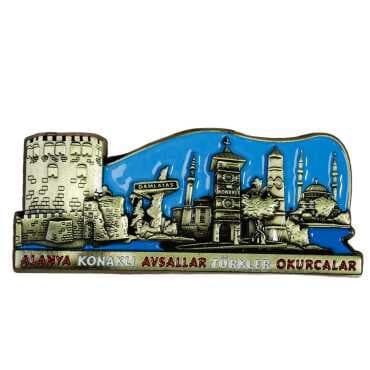 Alanya Themed Metal Mix Refrigerator Magnet - 4