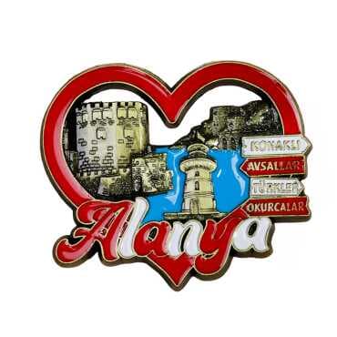 Alanya Themed Metal Mix Refrigerator Magnet - 6