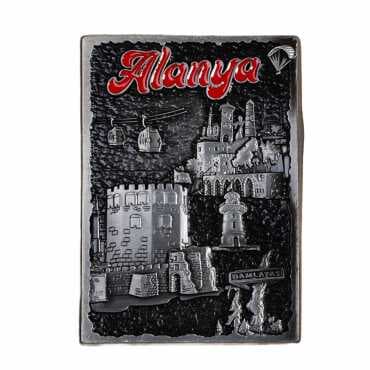 Alanya Themed Metal Mix Refrigerator Magnet - 10