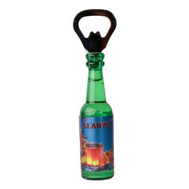 Alanya Themed Metallic Bottle Opener Refrigerator Magnet - 5