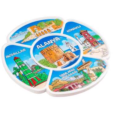 Alanya Temalı MYROS 20 CM UV POLYESTER TABAK - 3