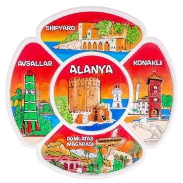 Alanya Temalı MYROS 20 CM UV POLYESTER TABAK