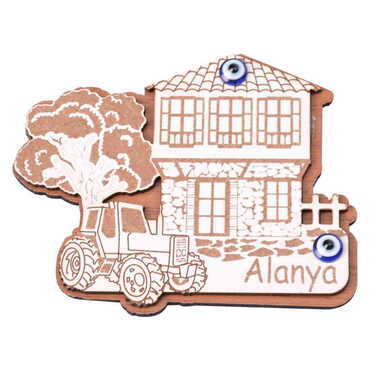 Toptan Alanya Temalı Myros Ahşap Magnet - 3