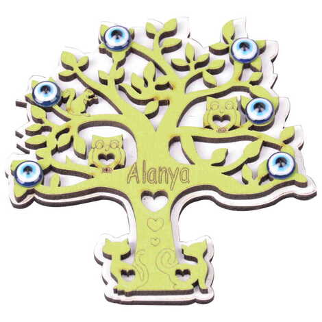 Toptan Alanya Temalı Myros Ahşap Magnet - 28