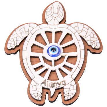 Alanya Themed Wooden Engraved Souvenir Fridge Magnet - 16
