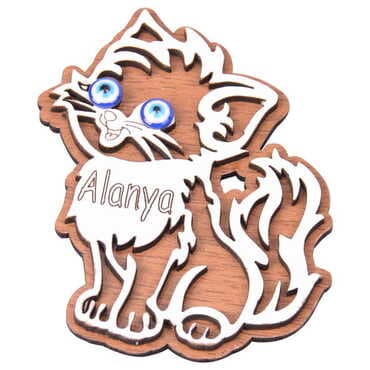 Alanya Themed Wooden Engraved Souvenir Fridge Magnet - 21
