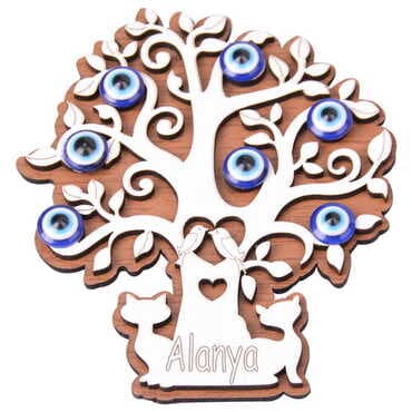 Alanya Themed Wooden Engraved Souvenir Fridge Magnet - 22