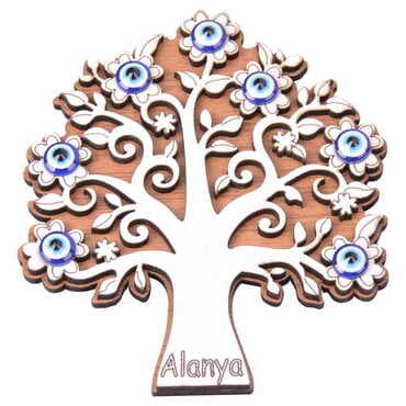 Alanya Themed Wooden Engraved Souvenir Fridge Magnet - 26