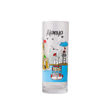 Alanya Themed Myros Printed Rakı Glass - 3