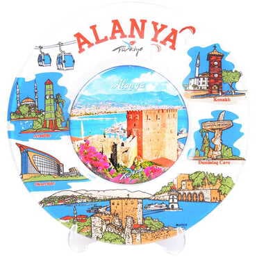Alanya Themed Bespoke Printed Glass Plate 21 Cm - 7