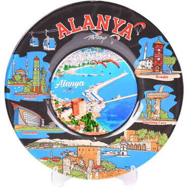 Alanya Themed Bespoke Printed Glass Plate 21 Cm - 11