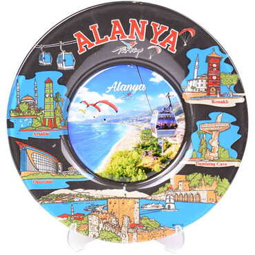 Alanya Themed Bespoke Printed Glass Plate 21 Cm - 12