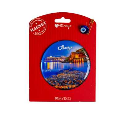 Alanya Temalı Myros Kartonetli Magnet - Myros