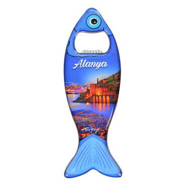 Toptan Alanya Temalı Myros Metal Balık Açacak Magnet 120x43 mm - 7