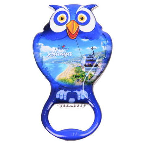 Toptan Alanya Temalı Myros Metal Baykuş Açacak Magnet 88x47 mm - 9