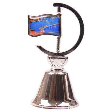 Alanya Themed Collectible Souvenir Double Face Metal Spinner Flag Bell 44x96 mm - 3