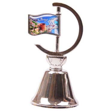 Alanya Themed Collectible Souvenir Double Face Metal Spinner Flag Bell 44x96 mm - 6