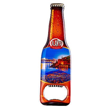 Alanya Temalı Myros Metal Bira Şişesi Açacak Magnet 130x39 mm