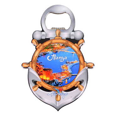 Toptan Alanya Temalı Myros Metal Çapa Açacak Magnet 105x72 mm - 4