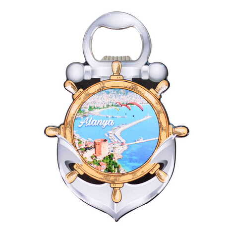 Toptan Alanya Temalı Myros Metal Çapa Açacak Magnet 105x72 mm - 5